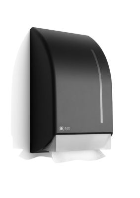 BlackSatino handdoekdispenser, V-vouw, kunststof mat zwart (331930)