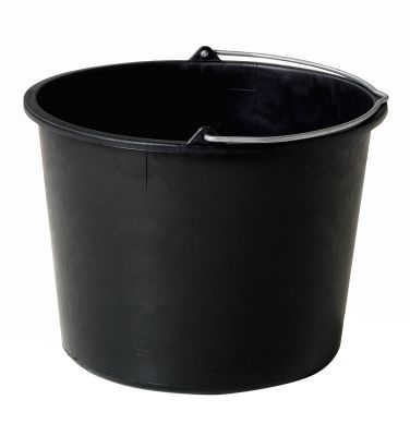 Bouwemmer zwart, 12 liter 