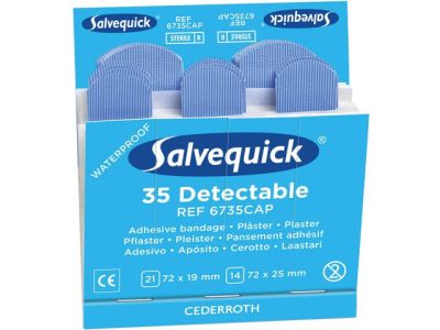 Salvequick navulling dispenser, detecteerbare pleister, vulling 35 stuks