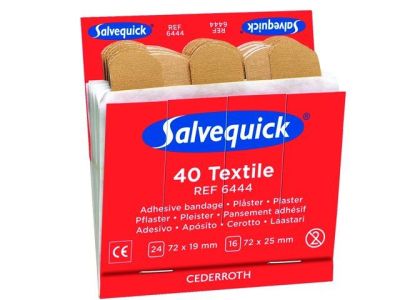 Salvequick navulling dispenser, elastische/textiel pleister, 6 x 40 stuks