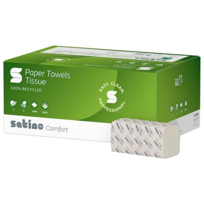 Satino Comfort handdoekjes 2-lgs, V-vouw, 25x23cm, 3200st. (277200)