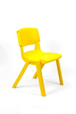 Stoel Postura+, kunststof, brandvertragend, mt 6; kleur Sun Yellow