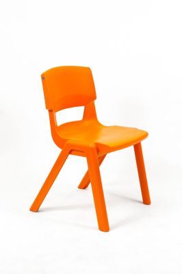 Stoel Postura+, kunststof, brandvertragend, mt 6; kleur Tangerine Fizz